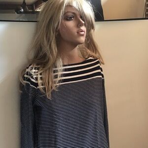 Zara Black and White Striped Top